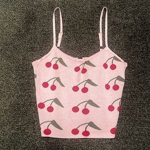 Pink Cherry Crop Tank Top